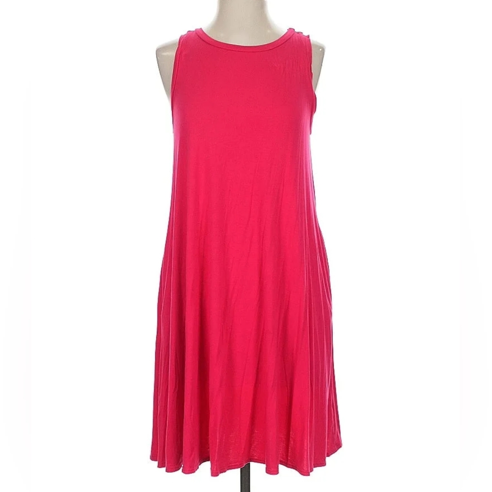 Bright pink/magenta tank dress with pockets